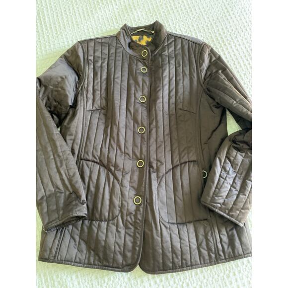 Dana Buchman Brown Quilted Snap Jacket Sz‎ L - Picture 1 of 9
